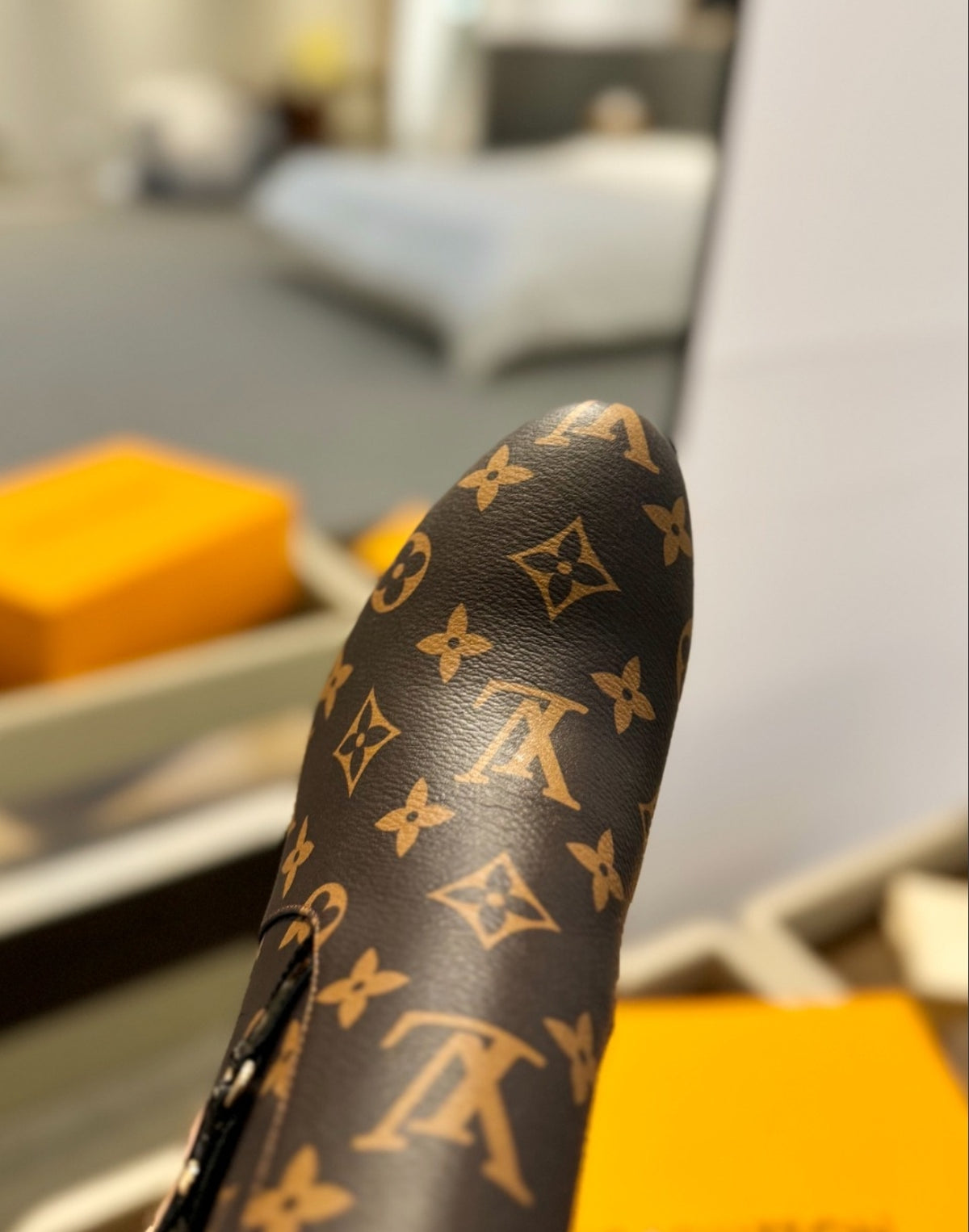 LOUIS VUITTON MONOGRAM BELTED ANKLE BOOTS