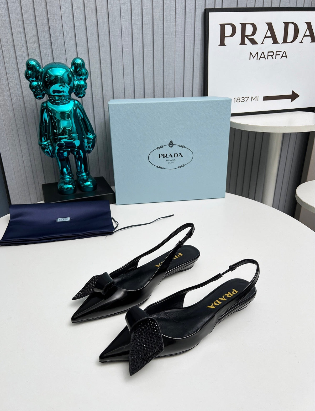 Prada 55mm Crystal-Embellished Slingback Pumps